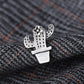 ins mini cactus brooch men and women with the same paragraph retro fashion old metal collar pin suit brooch