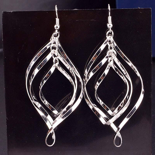 Rock Night Exaggerated Metal Shiny Spiral Earrings Star Fashion Earrings Direct Supply