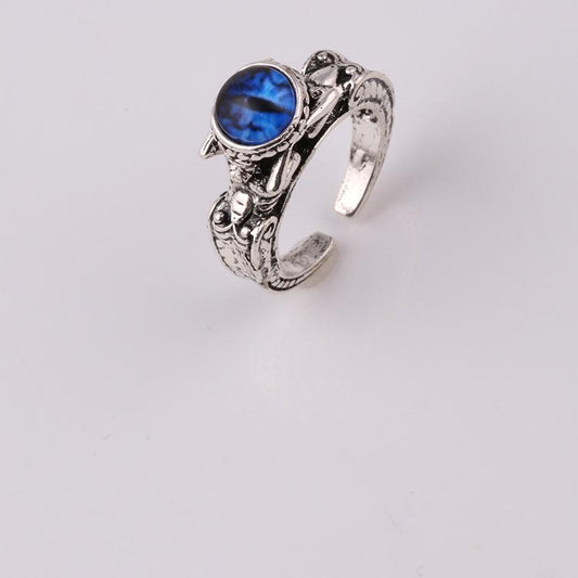 Fashion ring personality male and female models inlaid skull three-dimensional multi-color magic eye personality ring