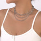 N122 simple cross chain stacked necklace metal thick chain exaggerated hip-hop punk necklace female