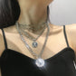 Jewelry Personality Avatar Multi-layer Necklace Sweater Chain Hip Hop Trendy Circle Coin Pendant Necklace