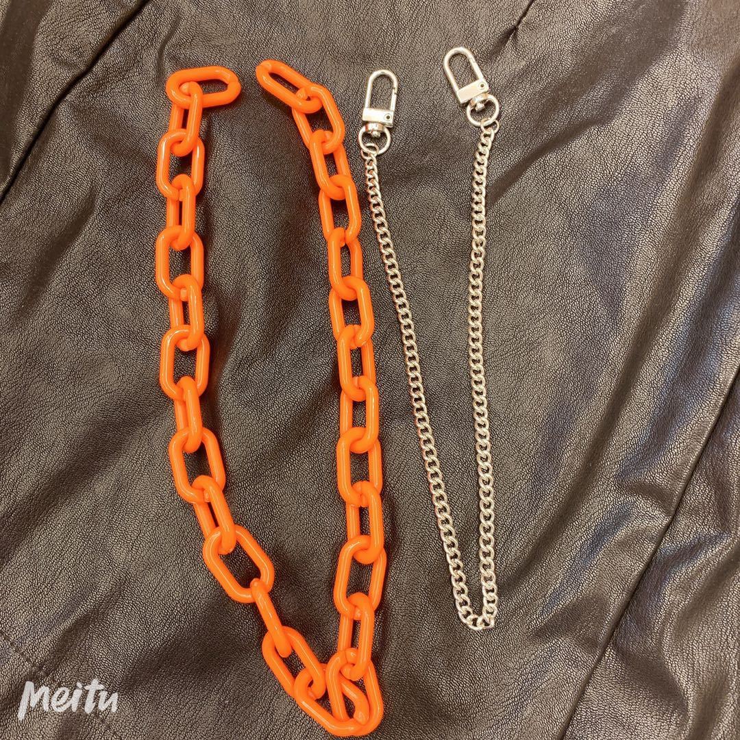 Jewelry Personality Tassel Adjustable Two-piece Set Item Decoration Hip Hop Trendy Keychain Exaggerated Chain Necklace