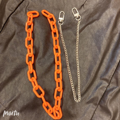 Jewelry Personality Tassel Adjustable Two-piece Set Item Decoration Hip Hop Trendy Keychain Exaggerated Chain Necklace