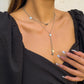Jewelry simple and versatile metal bead pendant necklace retro cold chain tassel necklace
