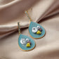 Jewelry temperament drop-shaped blue special-shaped pearl original stone earrings temperament gravel diamond earrings female