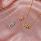 Fashion Women Gold Heart Shape Lucky 8 Diamond Love Love Pendant Necklace Jewelry