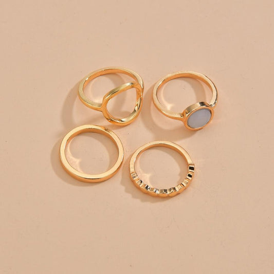 Fashion alloy electroplated KC gold ring simple multi-piece joint ring accessories