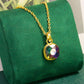 Explosive Jewelry Fashion Earrings Necklace Set Female Seven Color Square Diamond Pendant Earrings Jewelry