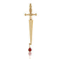 Jewelry niche design long sword hilt earrings trendy cool hip-hop red water drop cross earrings