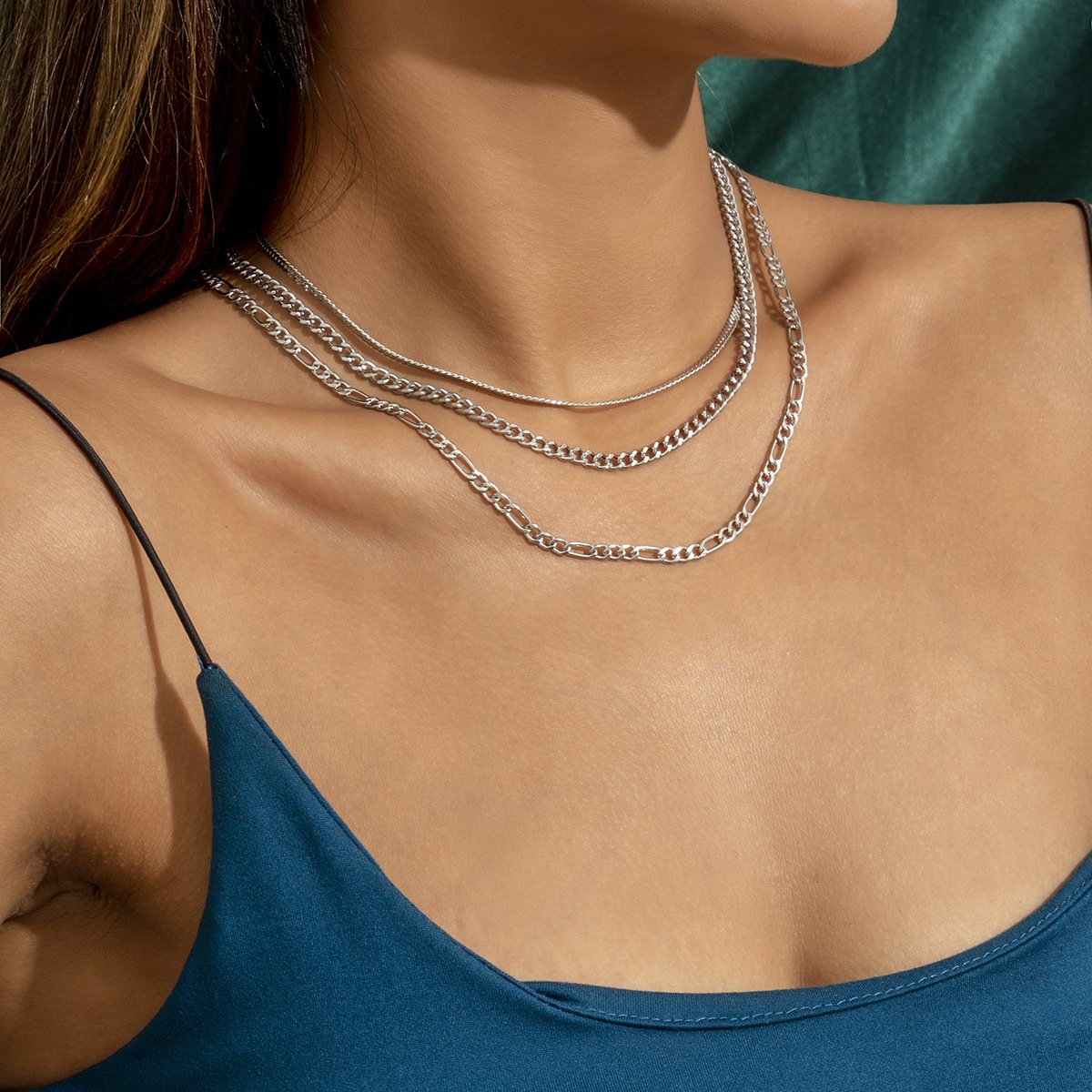 Jewelry Retro Geometric Twist Chain Clavicle Necklace Hip Hop Simple Flat Snake Bone Chain Necklace Female
