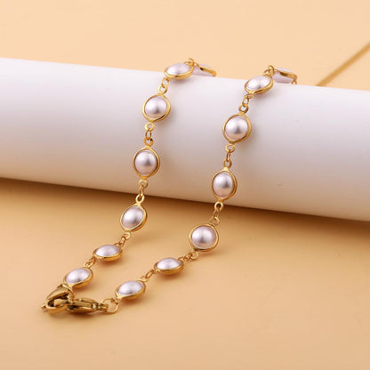 Mask anti-lost hanging chain fashion round pearl handmade chain multi-purpose sweater chain mask glasses chain