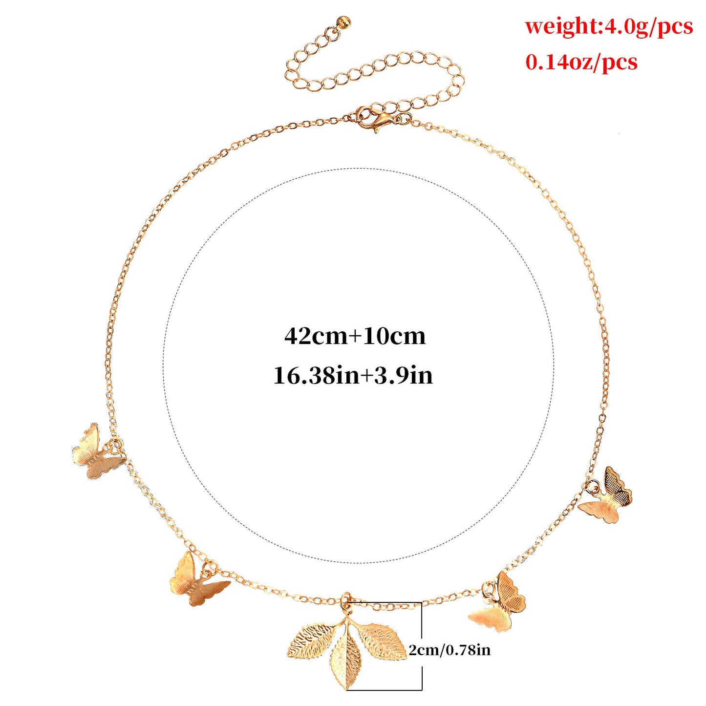 Jewelry simple and adjustable clover butterfly pendant necklace female cold ins female necklace