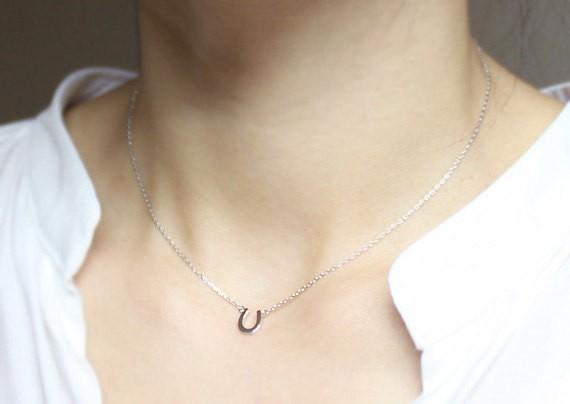 Necklace Horseshoe Smart Pendant Simple Fashion Clavicle Chain Necklace Tanabata Gift U-shaped Necklace