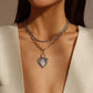 N9321 Jewelry Exaggerated Stacked Heart Pendant Necklace Hip-Hop Punk Personalized Clavicle Chain Female