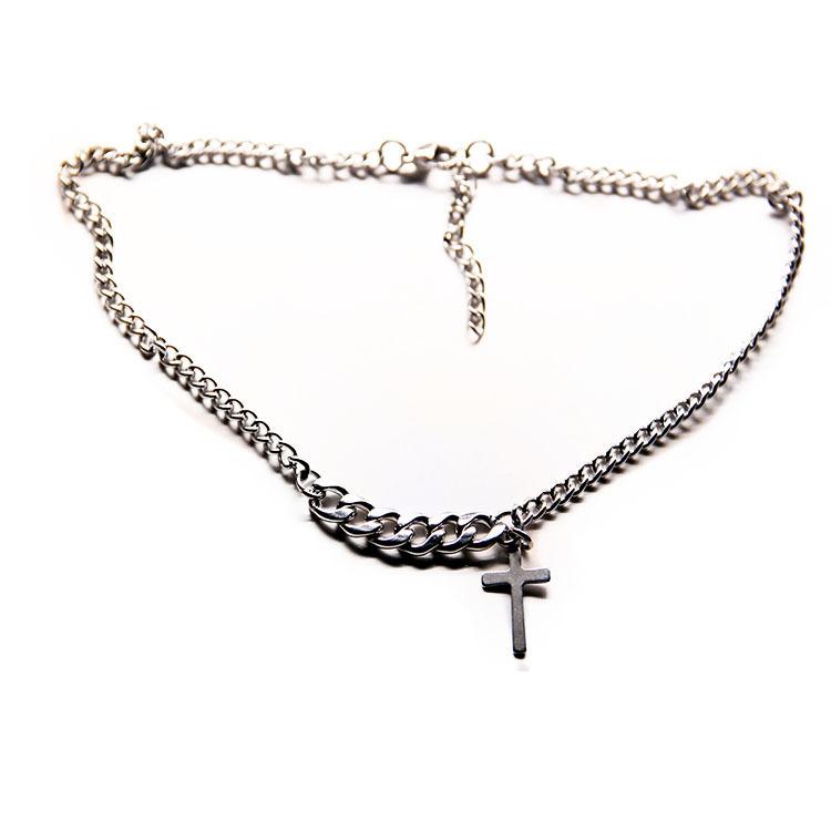 Ins retro short cross sweater chain female net red simple necklace fashion temperament clavicle chain