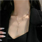 Net red love titanium steel necklace female niche design feeling ins cold collarbone chain non-fading small jewelry
