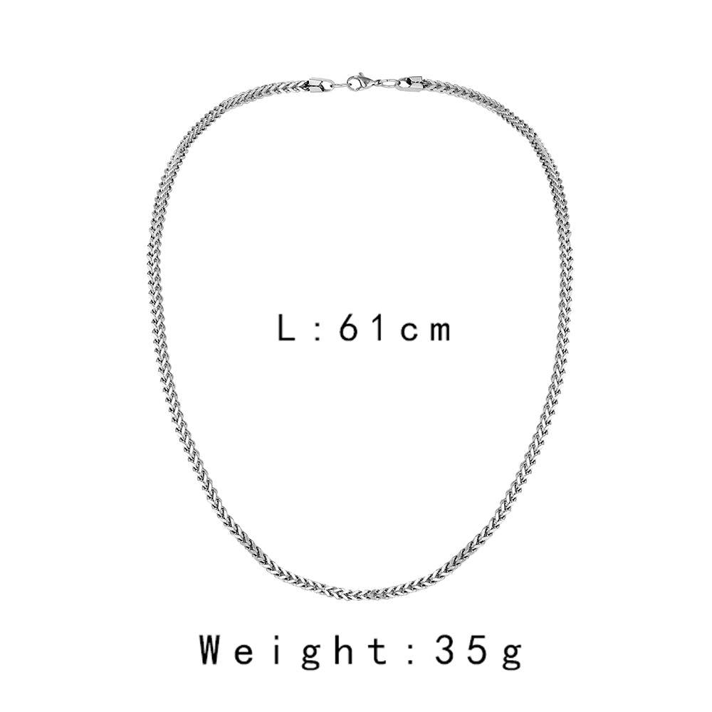 Hip-hop trendy titanium steel Cuban chain all-match Zondi sparkling collar personalized punk necklace