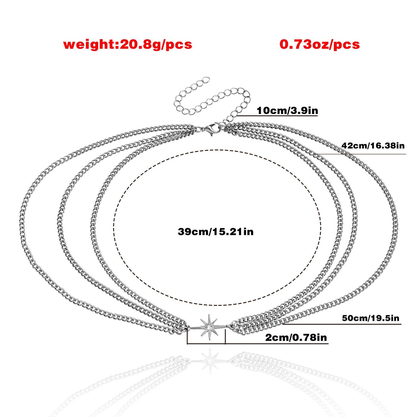 Jewelry trendy multi-layer necklace octagon pendant necklace female ins all-match necklace
