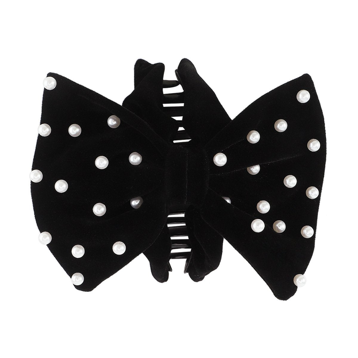 F5263 French autumn and winter velvet pearl hair clip creative fashion sweet age reduction creative bow ponytail clip