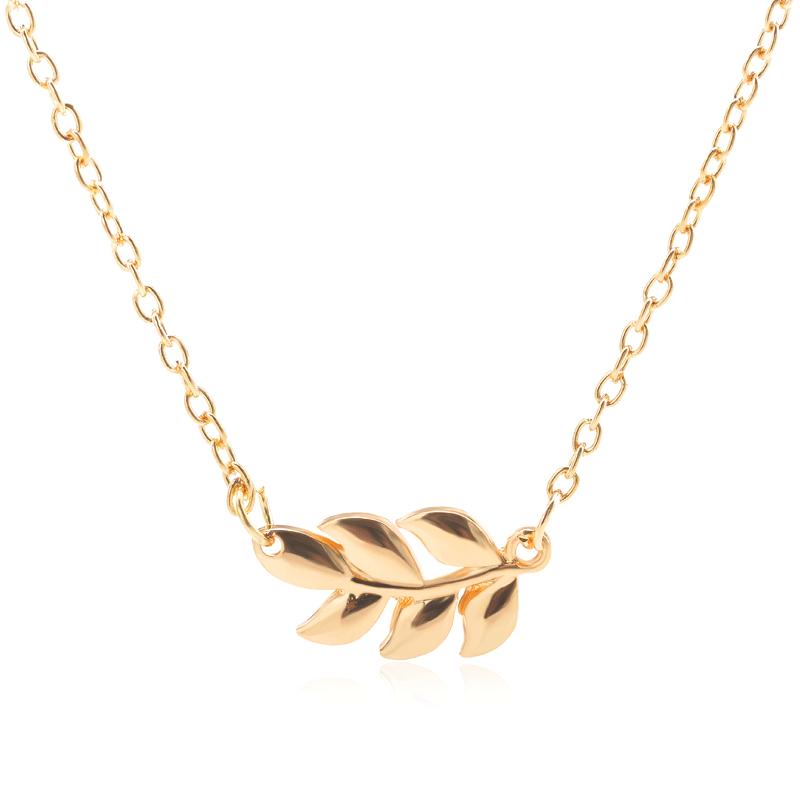 Version small fresh literary female necklace leaf grass pendant clavicle chain