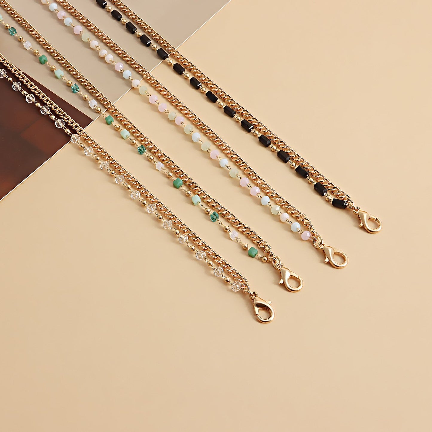 Jewelry punk personality double color crystal metal waist chain decoration female waistchain