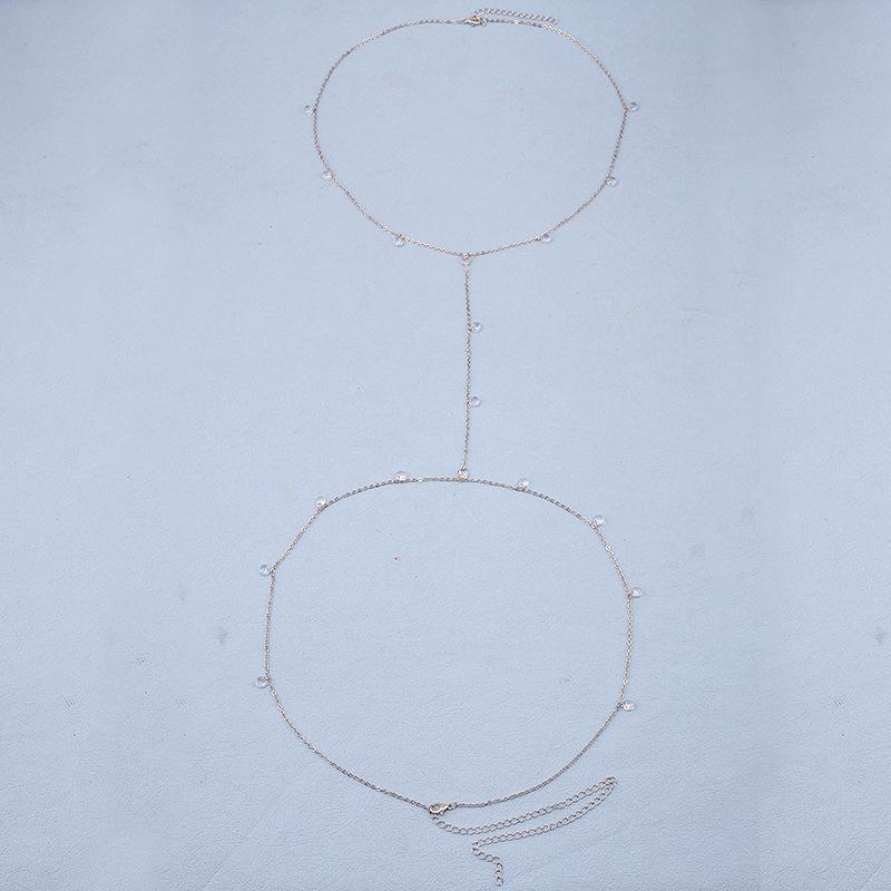 Fashion Flash Diamond Pendant Beach Body Chain Fashion Sexy Chest Chain Jewelry Sling Clothes Accessories