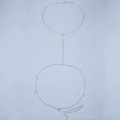 Fashion Flash Diamond Pendant Beach Body Chain Fashion Sexy Chest Chain Jewelry Sling Clothes Accessories