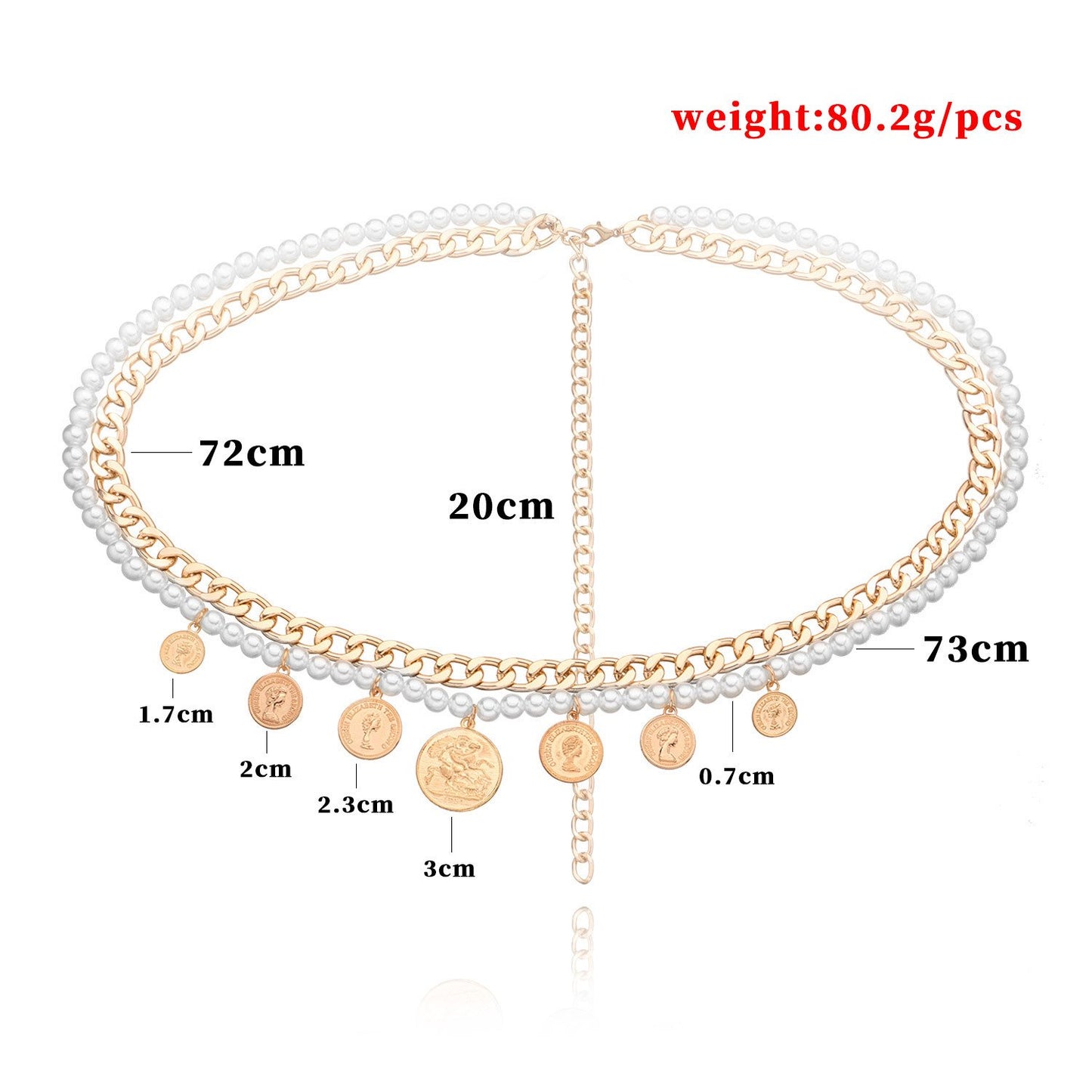 Jewelry pearl multi-layer alloy chain body chain beauty head pendant sexy waist chain