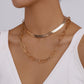 N9298 Exaggerated Metal Short Necklace Simple and Indifferent Double Layered Snake Bone Necklace Chain Pendant
