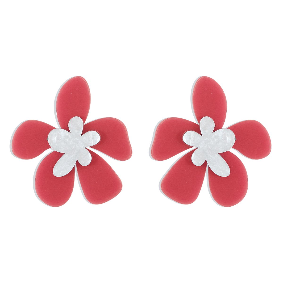 1661 Small Fresh Flower Stud Earrings Acrylic Plate Fashion Contrasting Color Earrings Casual Holiday Earrings