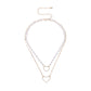 Jewelry fashion heart-shaped pendant trend female necklace double white pearl temperament popular