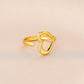 Fashion Stainless Steel Hollow Love Opening Ring Creative Simple Peach Heart Shaped Titanium Steel Ring Jewelry Female
