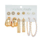 Trendy and personalized pastoral wheat ear pearl C-shaped earring simple small fresh and beautiful earring set