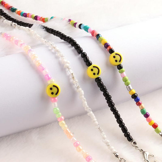 Rice bead glasses chain mask hanging chain smiley face trend jewelry decoration non-slip chain