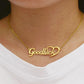 GoodLuck Necklace Vintage Alphabet Lucky Heart Clavicle Chain