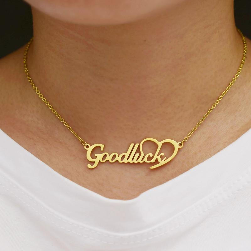 GoodLuck Necklace Vintage Alphabet Lucky Heart Clavicle Chain