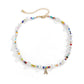 Jewelry simple retro imitation pearl rice bead necklace sweet cool diamond letter A pendant necklace