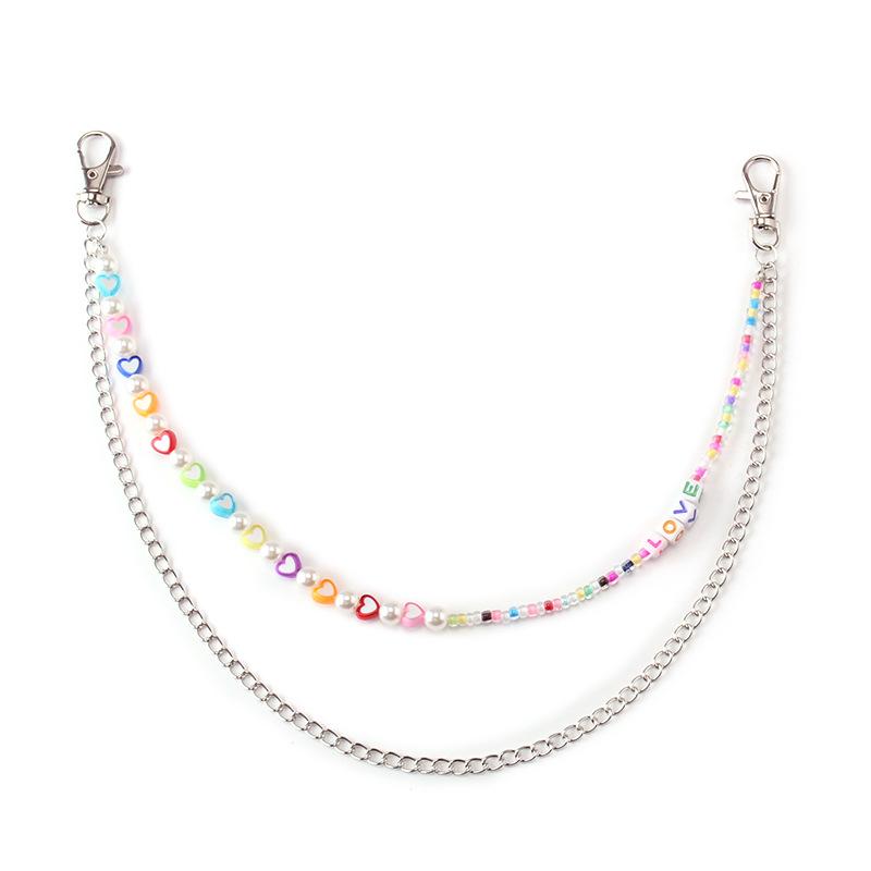 Jewelry Sexy Tassel Fruit Peach Heart Soft Pottery Pants Chain Double Chain Imitation Pearl Body Chain