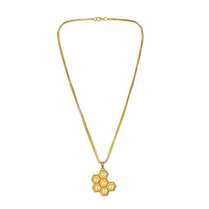 ins honeycomb necklace long style design light luxury chain simple personality fashion all-match accessories