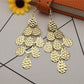 Pitting drop metal multi-layered earrings long earrings