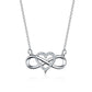 Fashion Women Gold Heart Shape Lucky 8 Diamond Love Love Pendant Necklace Jewelry