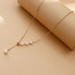 Jewelry simple and versatile imitation pearl pendant clavicle chain necklace female niche design sense light luxury ins