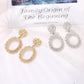 Personalized Geometric Frosted Stud Earrings Exaggerated Circle Embossed Ladies Earrings