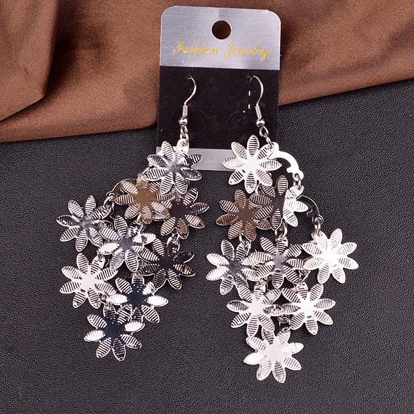 Multi-layer snow and ice flower piece ladies earrings vintage all-match earrings