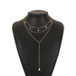 N1322 Simple and fresh long Y-shaped necklace imitation pearl rhinestone star multi-layer back decoration niche commuter necklace