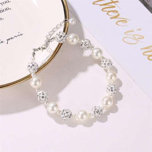 Bracelet simple pearl diamond ball beaded bracelet sweet Shambhala bracelet for women