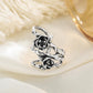 ins thorn rose ear clip without ear piercing retro fashion metal old flower ear bone clip personality earrings