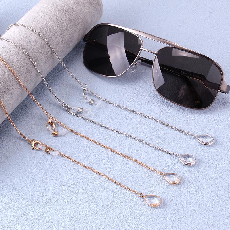 Rhinestone mask hanging chain glasses chain anti-lost glasses rope silicone non-slip ring mask chain
