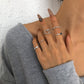 R669 Simple Set Ring Love Hollow Geometry Micro-inlaid Fashion Ring Niche Internet Celebrity Retro Hand Jewelry Female