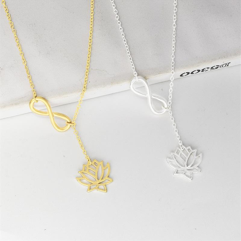 Figure 8 lotus necklace women's fashion fashion all-match jewelry flower pendant